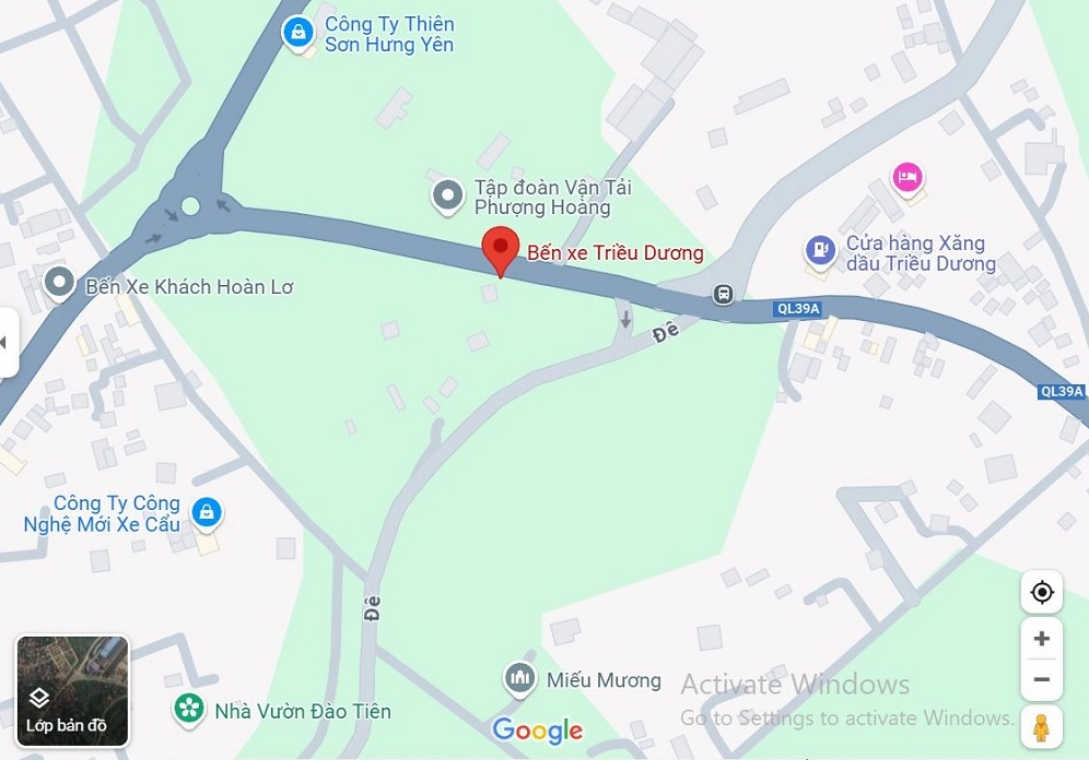 Bến xe Triều Dương nằm trên QL39A