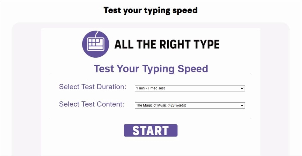 Game luyện gõ phím All the Right Type