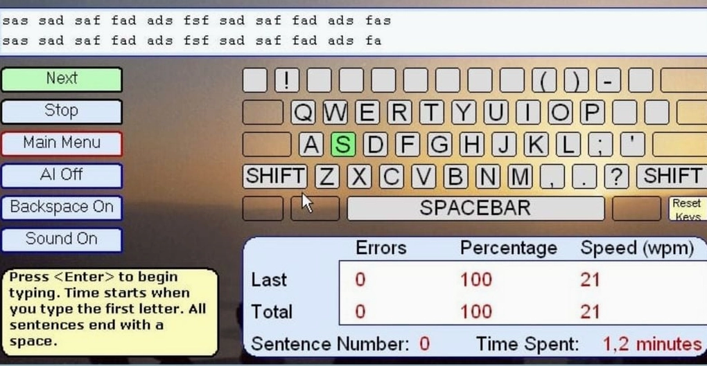 Game tập gõ phím Bruce's Unusual Typing Wizard
