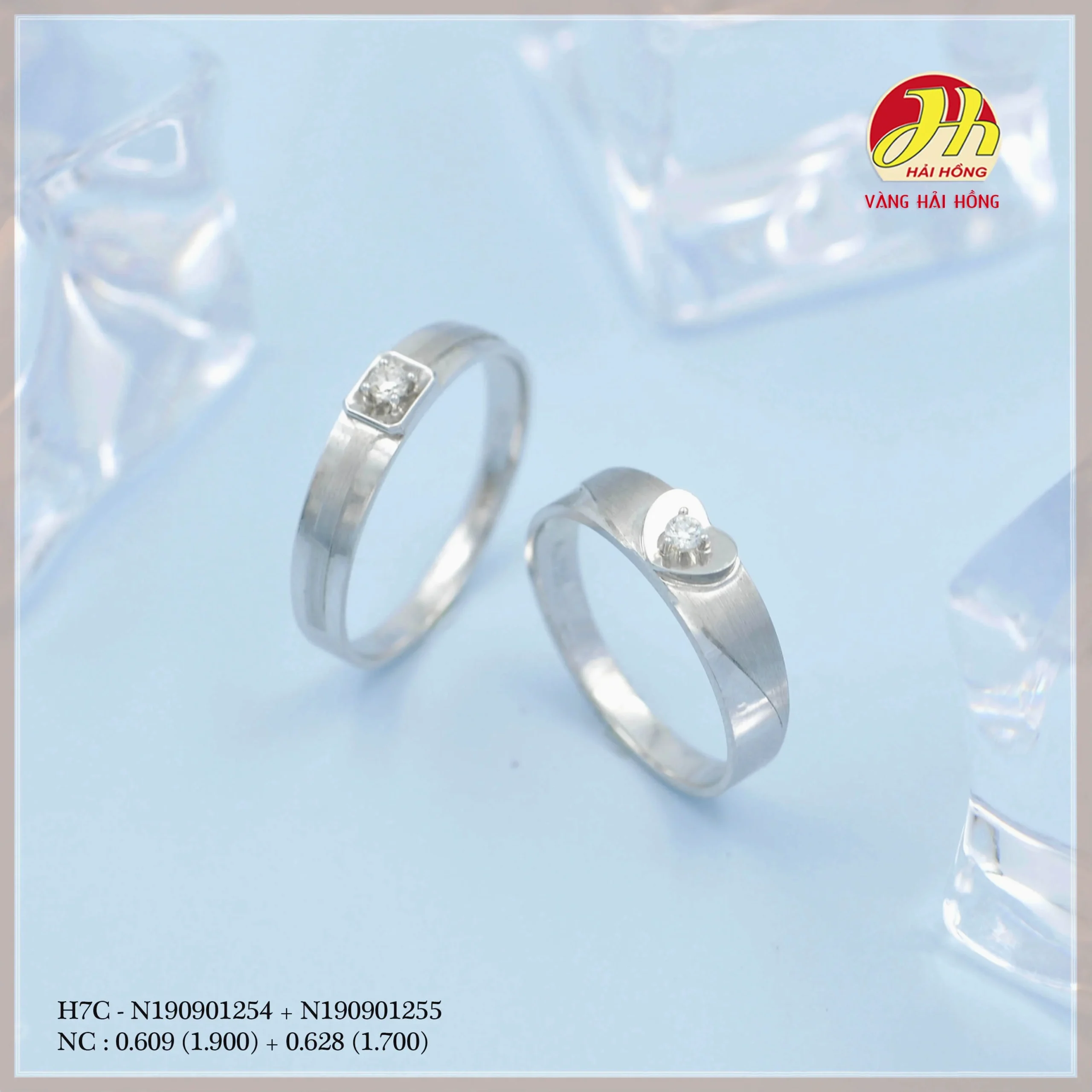 Mẫu nhẫn cưới vàng đôi sang trọng từ Vàng Bạc Hải Hồng