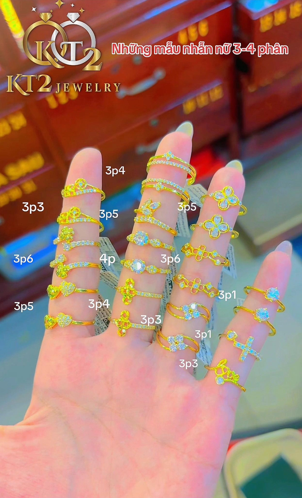 Nhẫn Kiểu Nữ Chỉ Từ 3 - 4 Phân